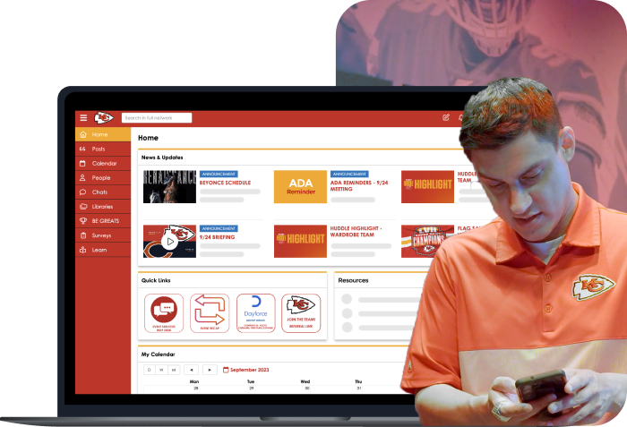 kansas city chiefs event staff communication solution