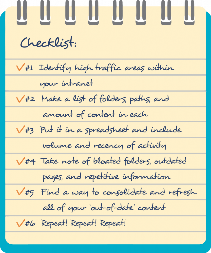 Declutter intranet checklist