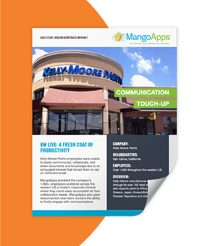 kelly-moore paints case study demonstrating how MangoApps addresses their retail communication problems and needs